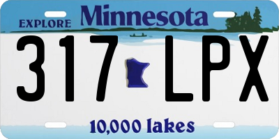 MN license plate 317LPX