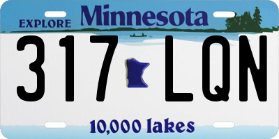 MN license plate 317LQN