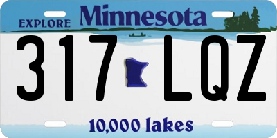 MN license plate 317LQZ
