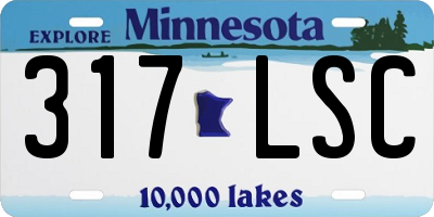 MN license plate 317LSC