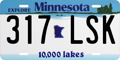 MN license plate 317LSK