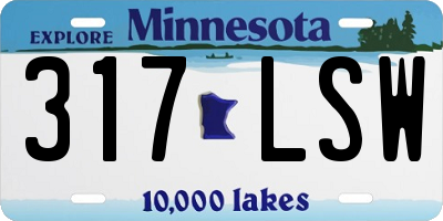 MN license plate 317LSW