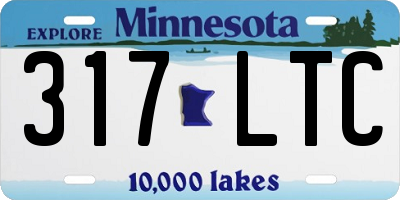 MN license plate 317LTC