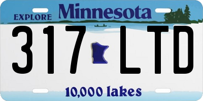 MN license plate 317LTD