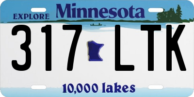 MN license plate 317LTK