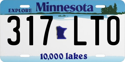 MN license plate 317LTO