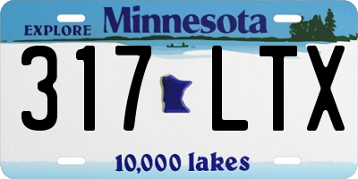 MN license plate 317LTX