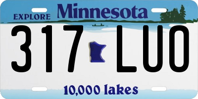 MN license plate 317LUO
