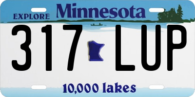 MN license plate 317LUP