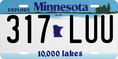 MN license plate 317LUU