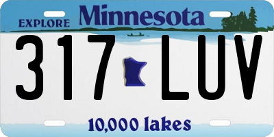 MN license plate 317LUV