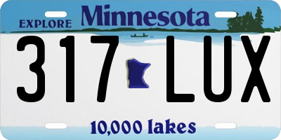 MN license plate 317LUX