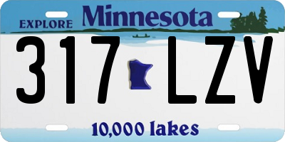 MN license plate 317LZV