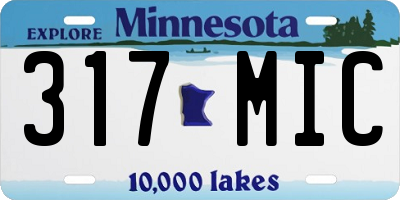 MN license plate 317MIC