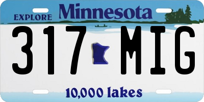 MN license plate 317MIG