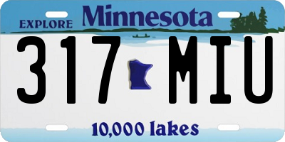 MN license plate 317MIU