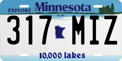 MN license plate 317MIZ