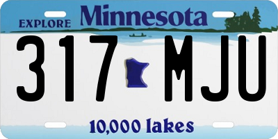 MN license plate 317MJU