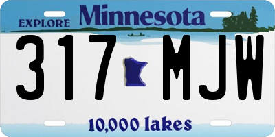MN license plate 317MJW