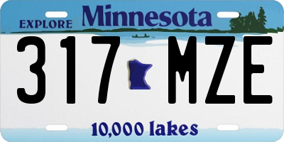 MN license plate 317MZE