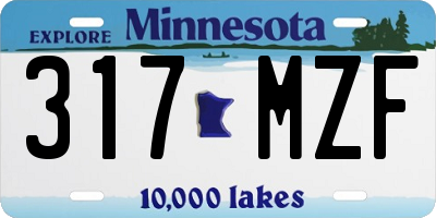 MN license plate 317MZF