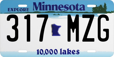 MN license plate 317MZG