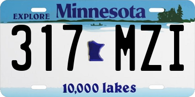 MN license plate 317MZI