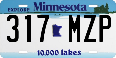 MN license plate 317MZP