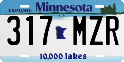 MN license plate 317MZR
