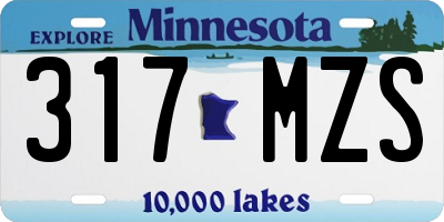 MN license plate 317MZS
