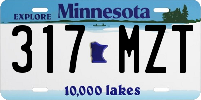 MN license plate 317MZT