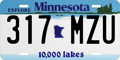 MN license plate 317MZU