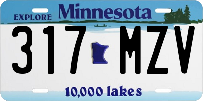 MN license plate 317MZV