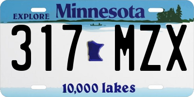 MN license plate 317MZX
