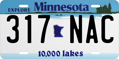 MN license plate 317NAC