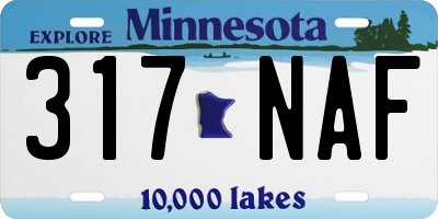 MN license plate 317NAF