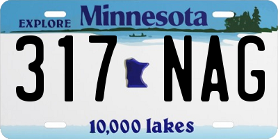 MN license plate 317NAG