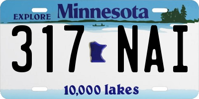 MN license plate 317NAI
