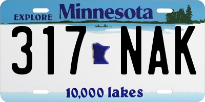 MN license plate 317NAK