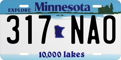 MN license plate 317NAO