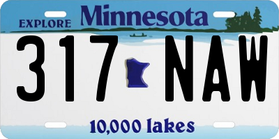 MN license plate 317NAW