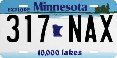 MN license plate 317NAX