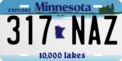 MN license plate 317NAZ