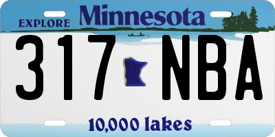 MN license plate 317NBA