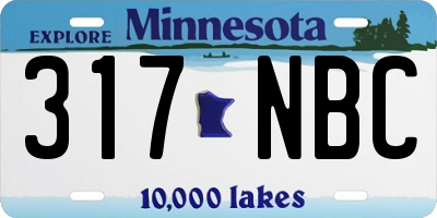 MN license plate 317NBC