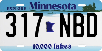 MN license plate 317NBD