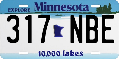 MN license plate 317NBE