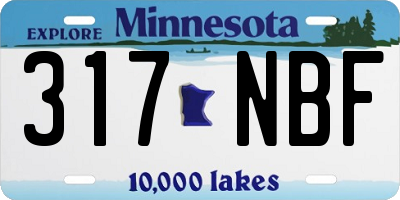 MN license plate 317NBF