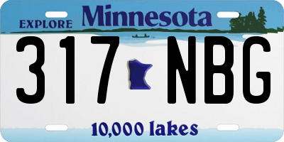 MN license plate 317NBG