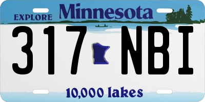 MN license plate 317NBI